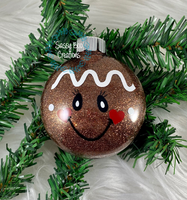 Gingerbread Man Glitter Christmas Ornament