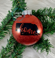 Home State Glitter Christmas Ornament