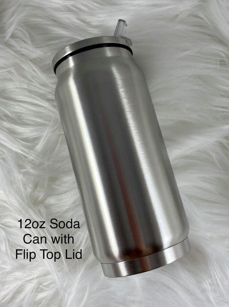 12 oz Soda Can with Flip Top Lid