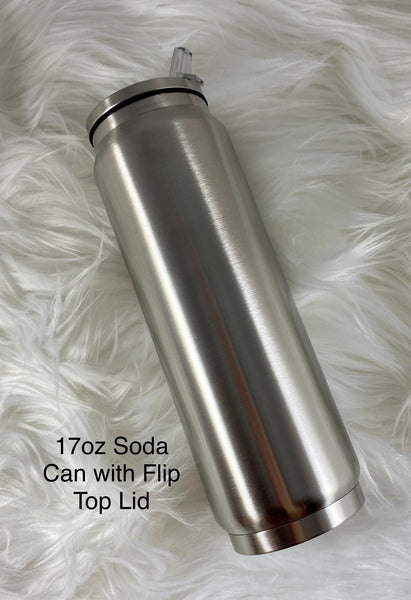 17 oz Soda Can with Flip Top Lid