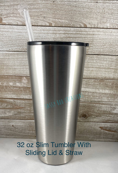 32oz Large Stainless Steel Tumbler & Straw