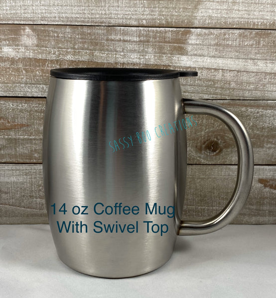 14 oz Coffee Mug With Swivel Top